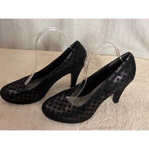 Marco Tozzi Black Patterned 4in High Heel Pumps Size 41 US 9.5